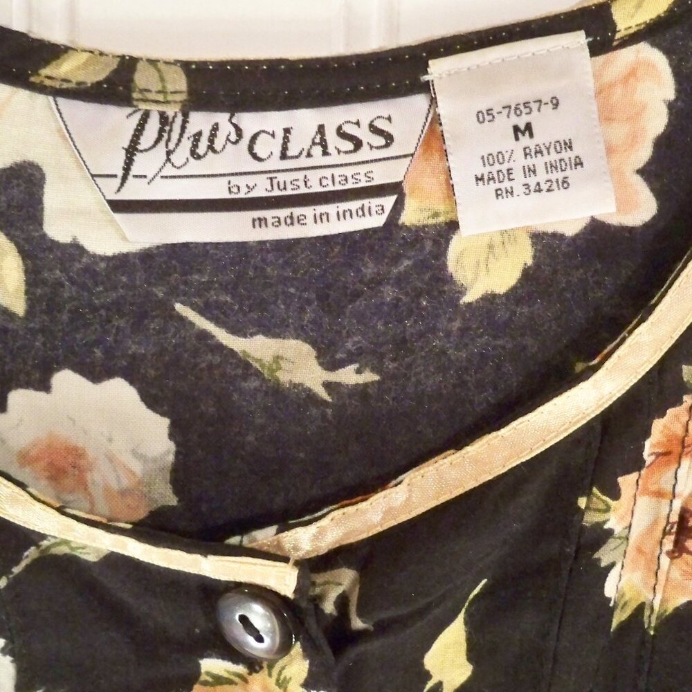 Plus Class, Pink Roses Dress, M - Picture 5 of 6